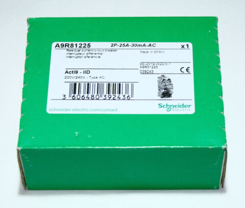 Schneider Electric - Residual Current Circuit Breaker - Iid 25a 30ma - A9r81225