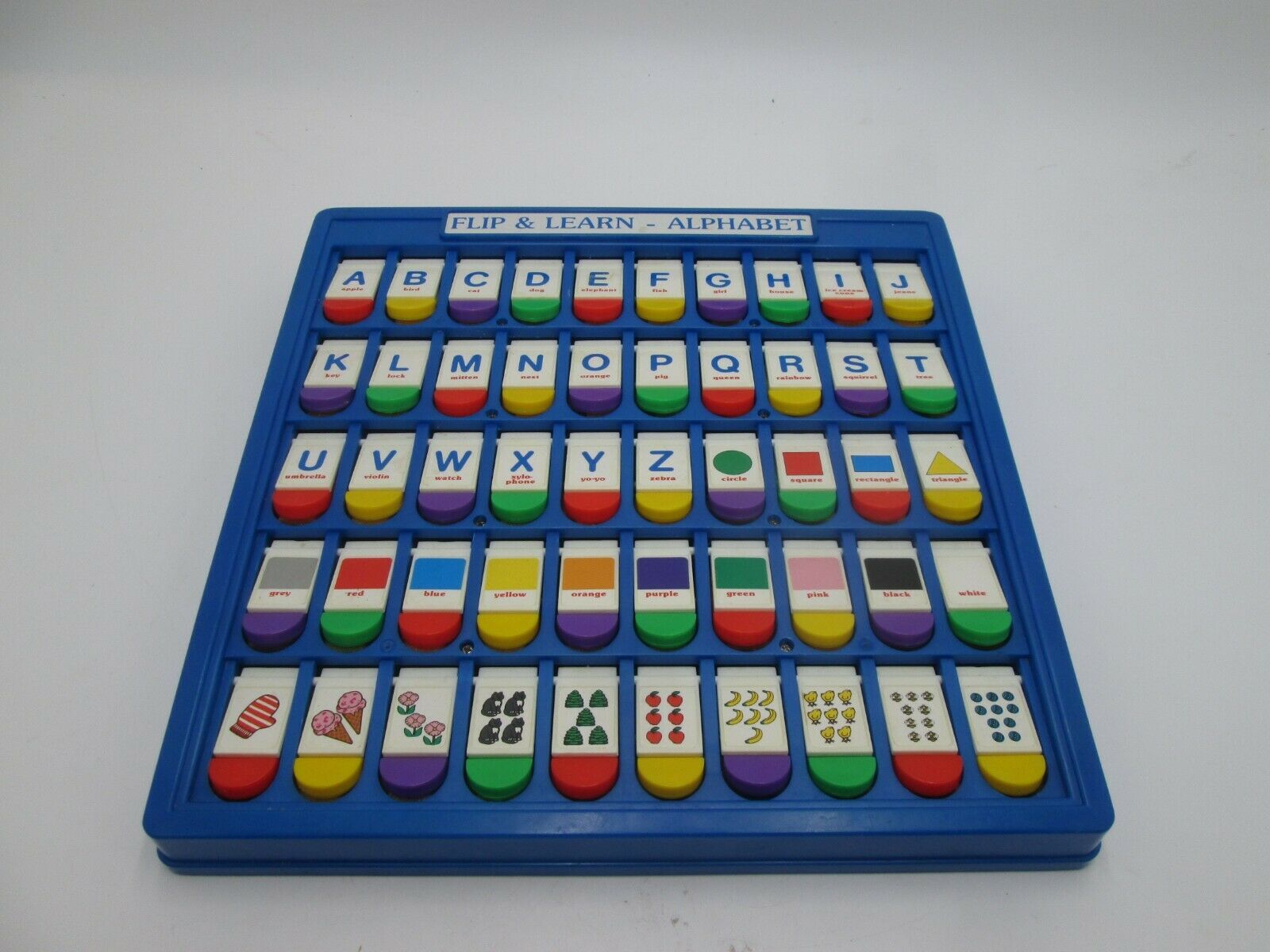 Vintage Playtime Flip Up Learning Center Toy For Abc's Colors, Shape And Numbers