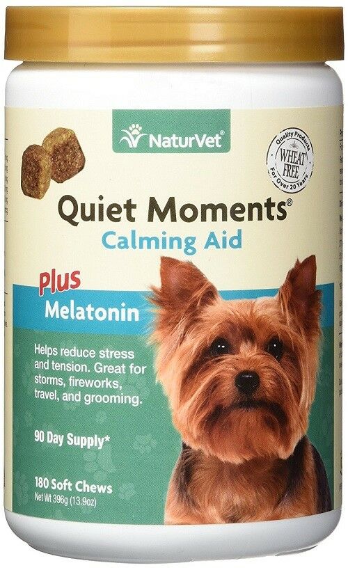 Naturvet Quiet Moments Plus Melatonin Calming Aid For Dogs 180 Count Soft Chew