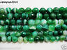 Natural Green Stripe Agate Gemstone Faceted Round Beads 15.5'' 8mm 10mm 12mm