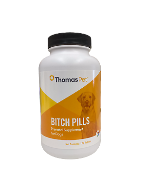 Bitch Pills Prenatal Formula For Dogs & Cats 120 Tablets New Liver Flavor
