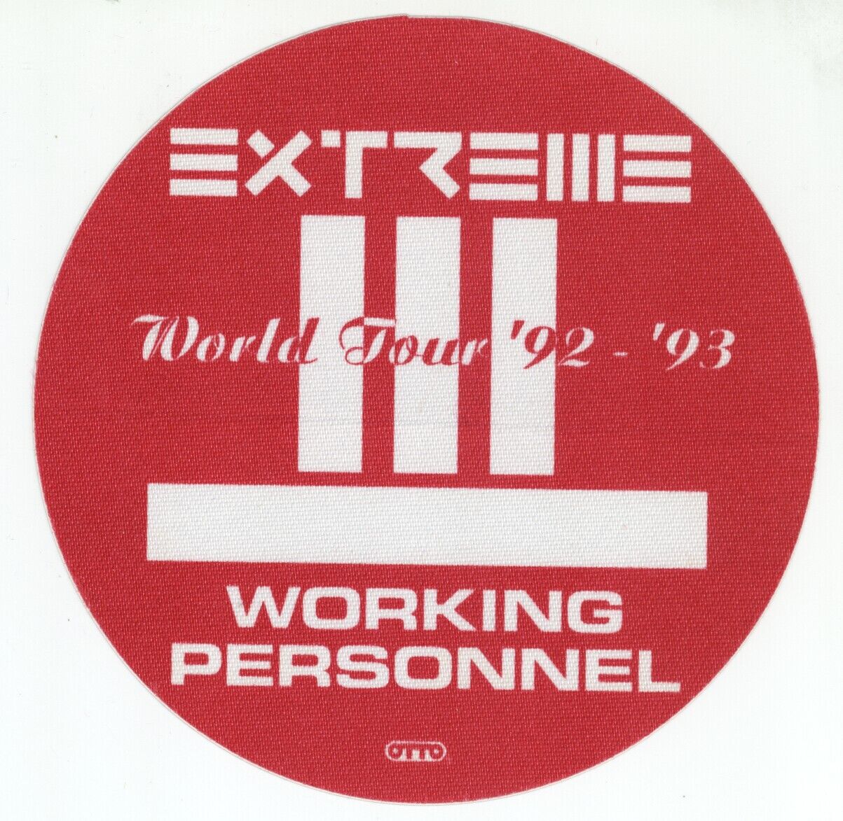 Rare Extreme 1992 -93 World Tour Genuine Red Working Personnel Backstage Pass!
