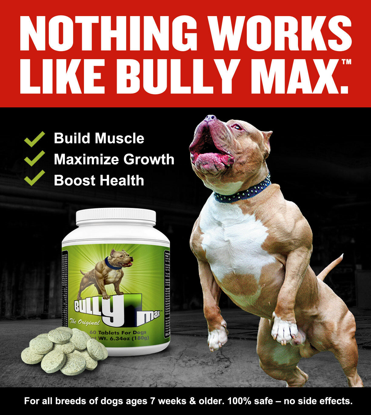 Bully Max Muscle Builder For Dogs 60 Day Supply - #1 Best-selling Brand