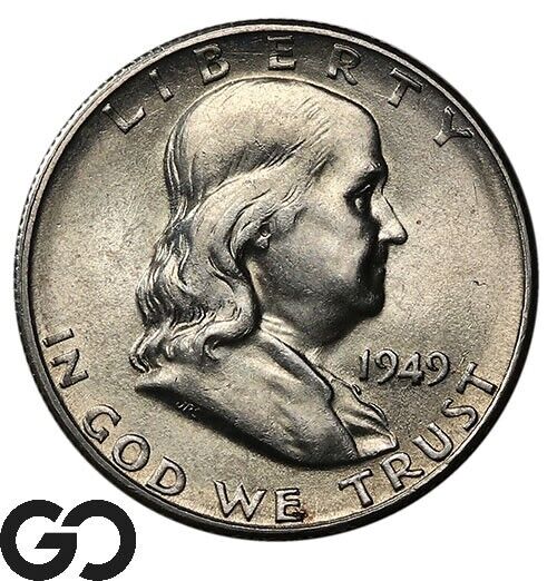 1949-s Franklin Half Dollar, Gem Bu++ Better Date