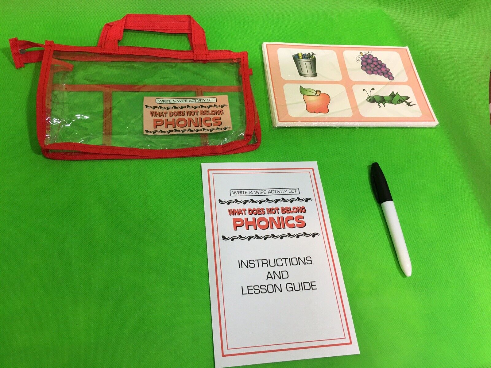 Phonics Matching Pictures Write & Wipe Activity Set - Kindergarten Or Preschool