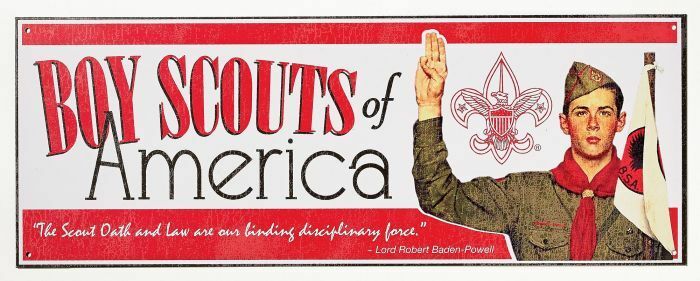 Boy Scouts Of America Oath Law Big Metal Collectors Sign Fathers Day Gift New