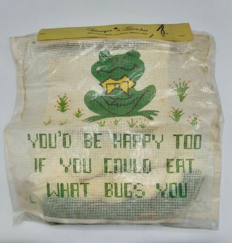 Vintage Designs N Stitches Frog Themed Embroidery Kit New In Package