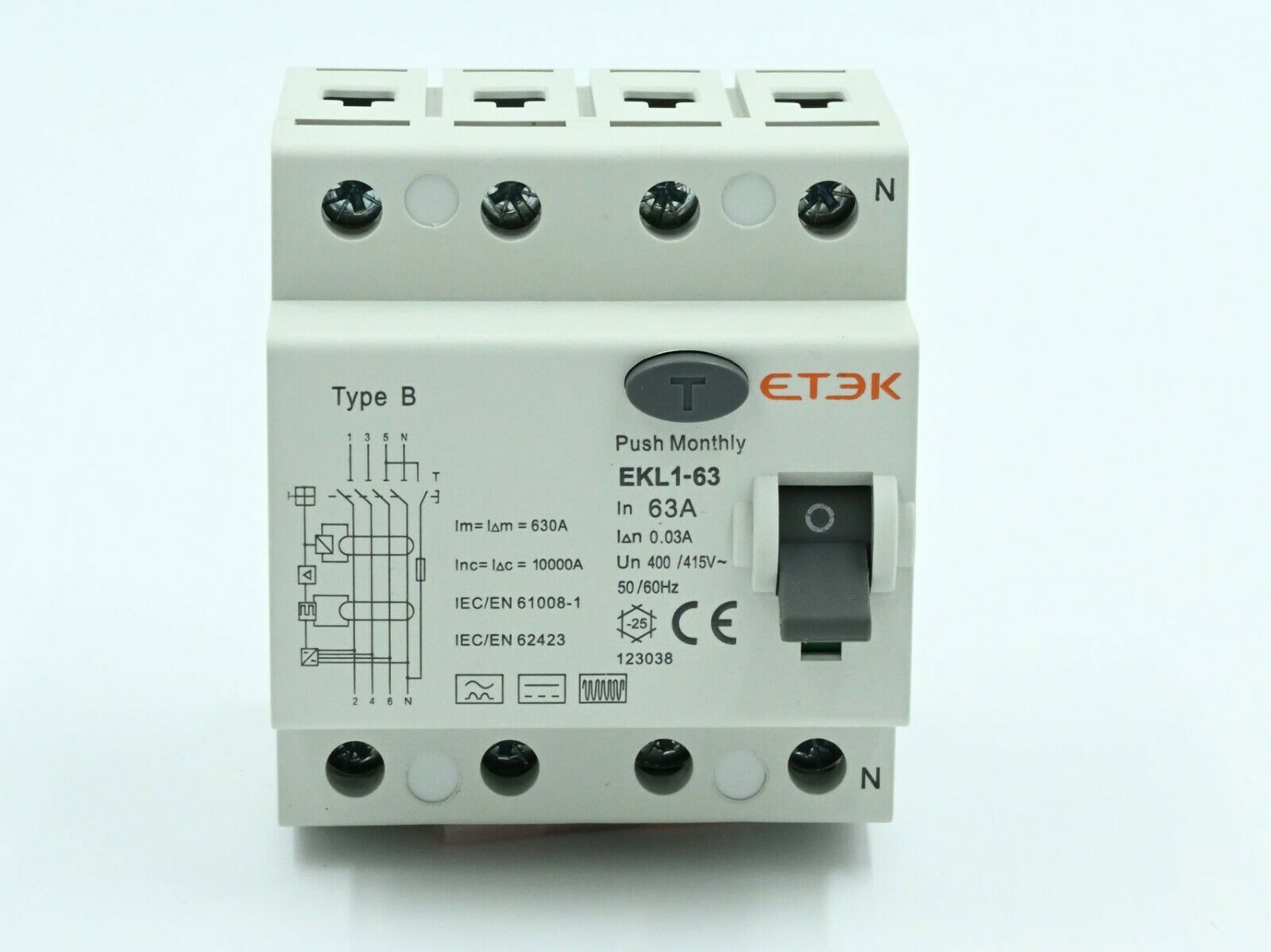 Residual Current Circuit Breaker Fi 63a 0,03a Type B Allstromsensitiv
