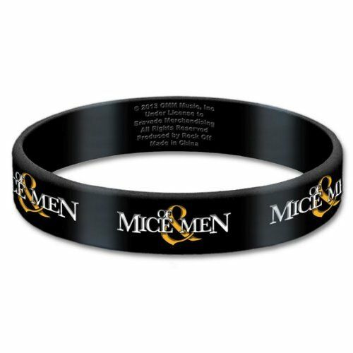 Of Mice & Men Black Wristband Gummy Rubber Bracelet Band Logo Name Gift Official