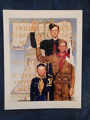 "i Will Do My Best" Norman Rockwell Boy Scout Print On Heavy Cardstock