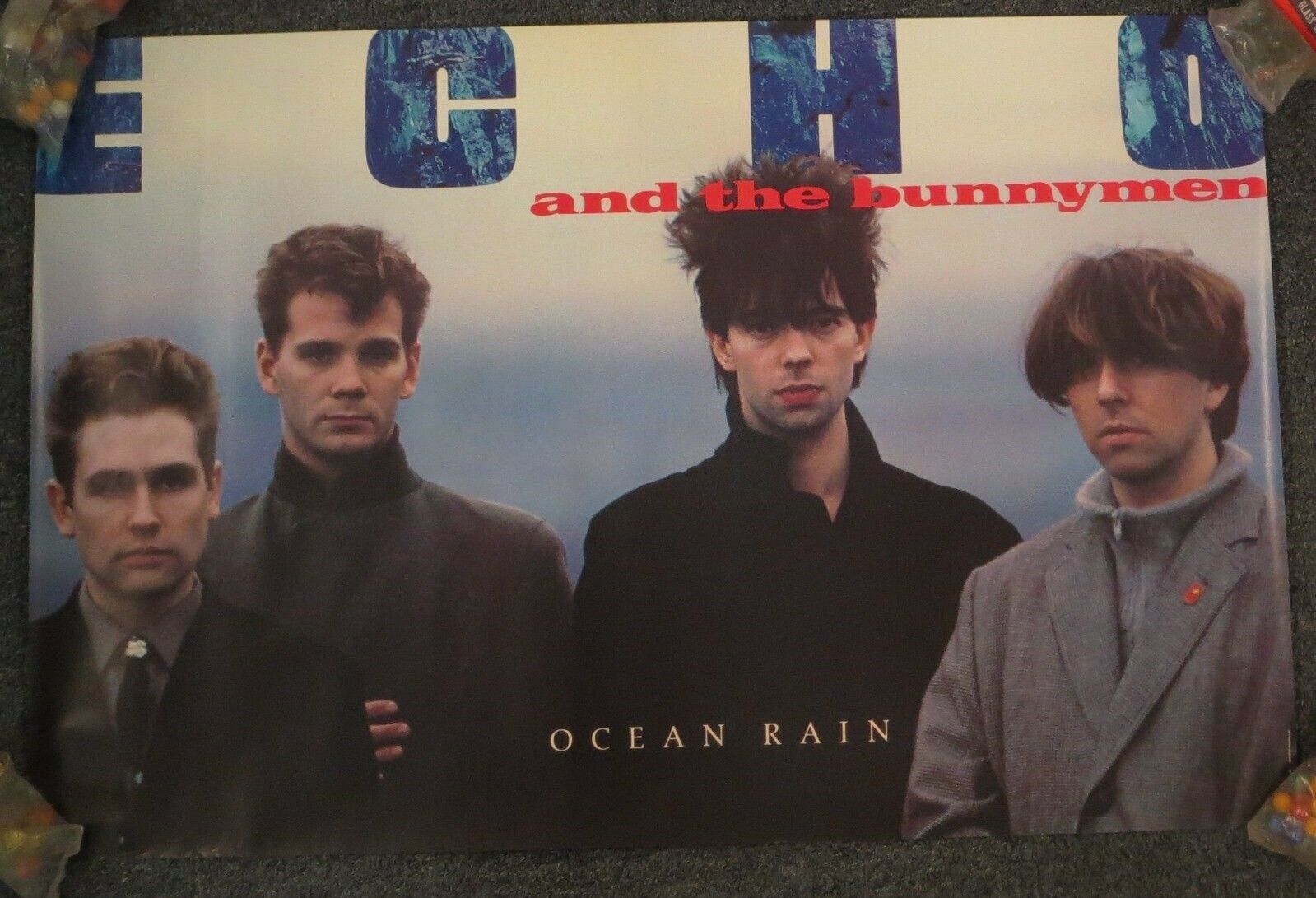 Vintage 1984 Echo & The Bunnymen Ocean Rain Record Store Promo Poster