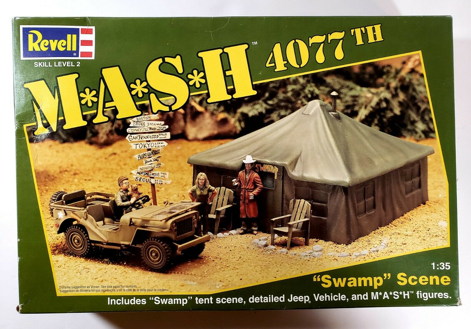 1994 Revell Mash 4077th - Swamp Scene 1:35 Scale Model Kit New - Open Box