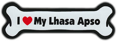Dog Bone Magnet: I Love My Lhasa Apso | For Cars, Refrigerators, More