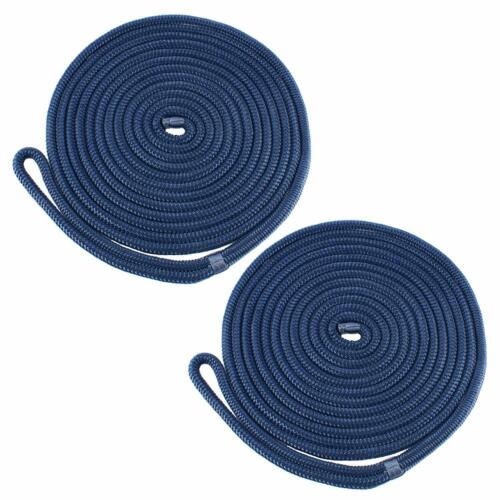 4 Pack 15 Ft Marine Anchor Line Double Braid Nylon Dock Line Mooring Rope 1/2 In
