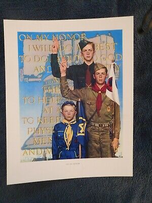 "on My Honor" Norman Rockwell Boy Scout Print On Paper