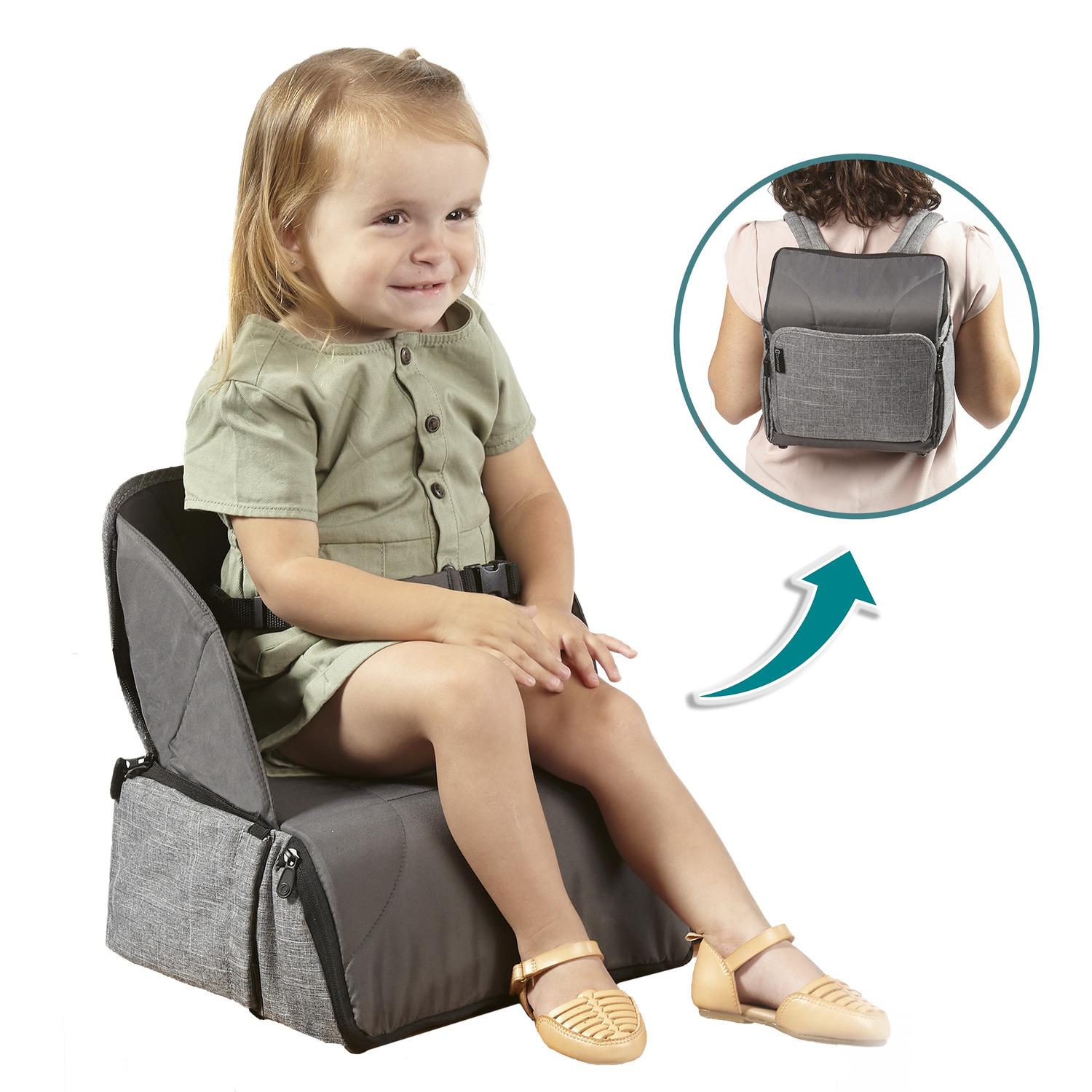Portable Booster Seat Diaper Bag Feeding Backpack Lightweight Travel Contours