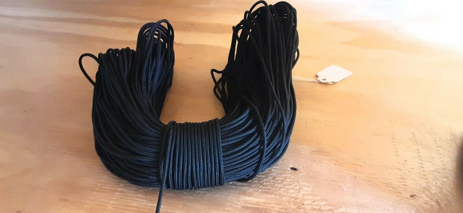 1/8 " X 300 Ft. Smooth Braid Polyester Rope Hank.black . Made In The Usa