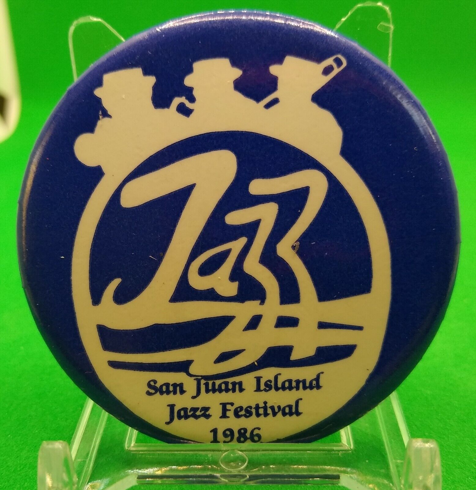 2" Vintage 1986 San Juan Island Jazz Festival Pin Button Pinback Washington