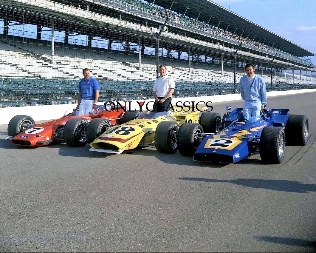 1970 Indy 500 Aj Foyt Johnny Rutherford Al Unser 8x10 Photo Auto Racing Legends